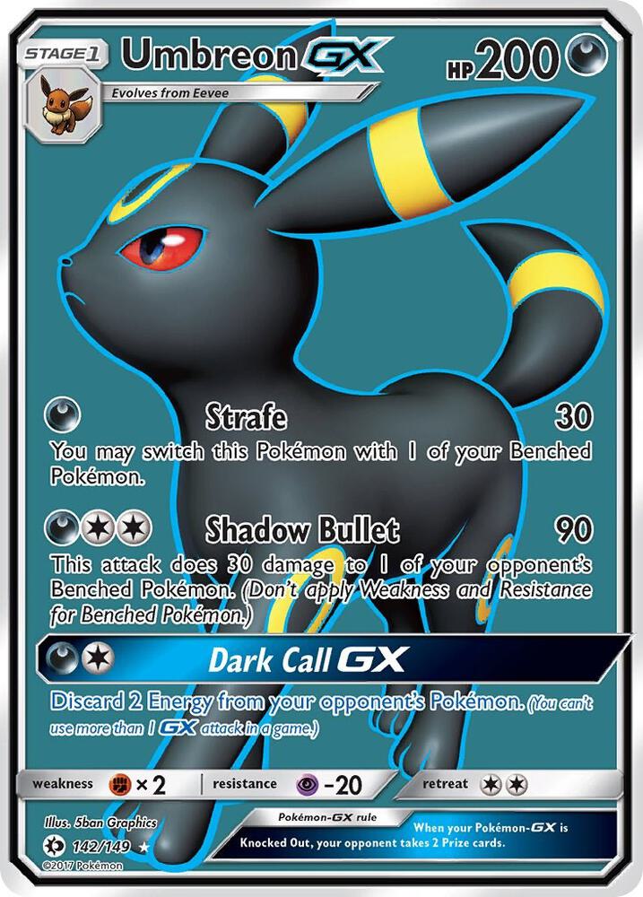 Umbreon GX (SM01: Sun & Moon Base Set)[Full Art](142/149)