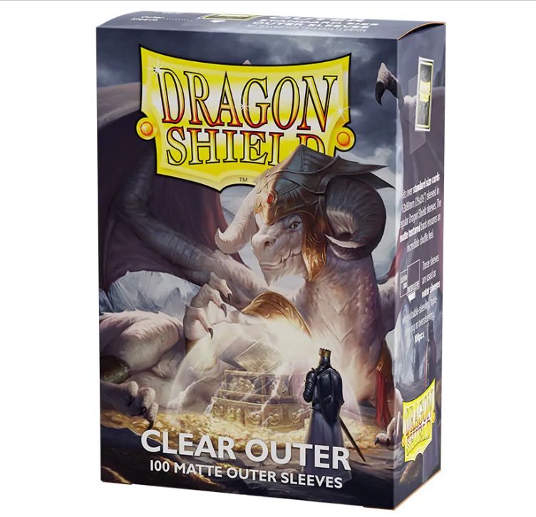 Dragon Shield Sleeves (100 Sleeves) Standard Size  - Matte Clear Outer Sleeves