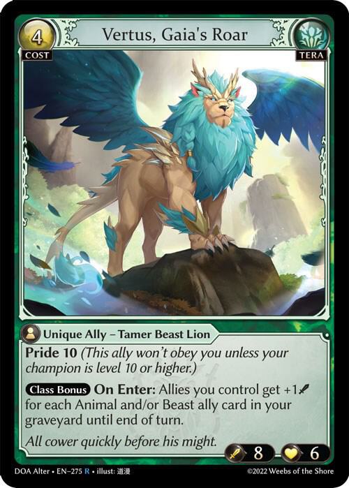 Vertus, Gaia's Roar 275 (Dawn of Ashes Alter Edition) 