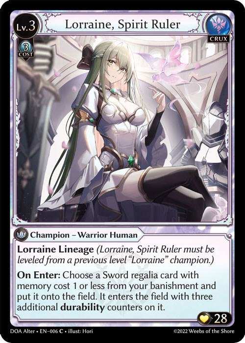 Lorraine, Spirit Ruler 006 (Dawn of Ashes Alter Edition) 