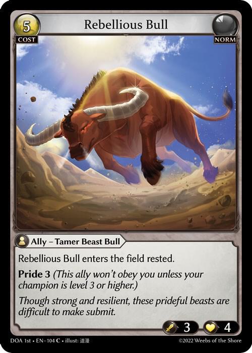 Rebellious Bull 104 (Dawn of Ashes 1st Edition) 
