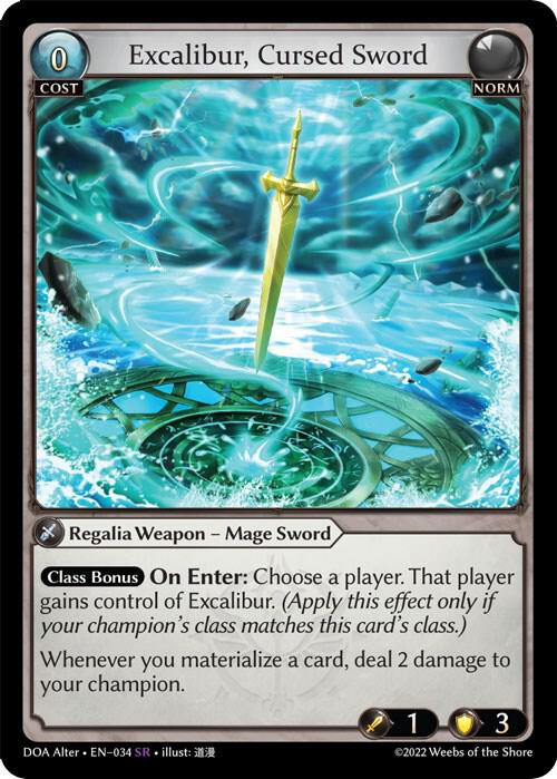 Excalibur, Cursed Sword 034 (Dawn of Ashes Alter Edition) 
