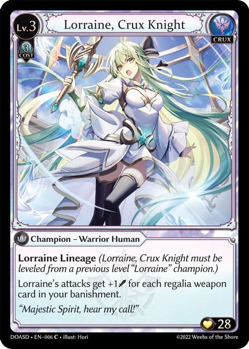 Lorraine, Crux Knight 006 (Dawn of Ashes Starter Decks) 