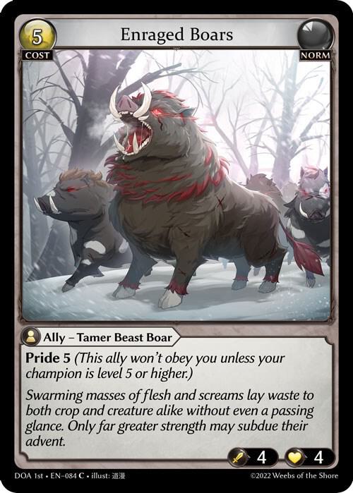 Enraged Boars 084 (Dawn of Ashes 1st Edition) 