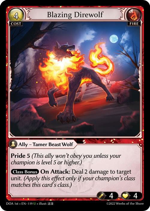 Blazing Direwolf 119 (Dawn of Ashes 1st Edition) 