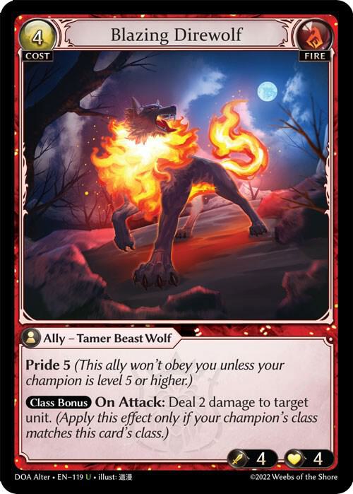 Blazing Direwolf 119 (Dawn of Ashes Alter Edition) 