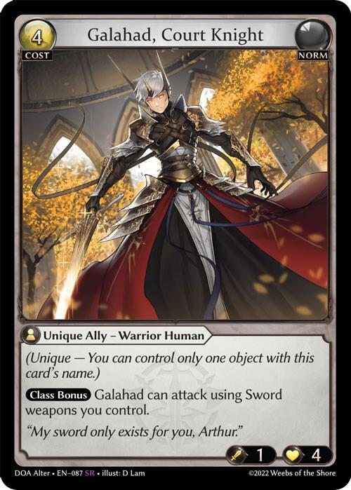 Galahad, Court Knight 087 (Dawn of Ashes Alter Edition) 