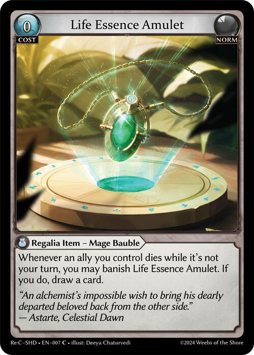 Life Essence Amulet 007 (Tristan Re:Collection, Shadowdancer) 
