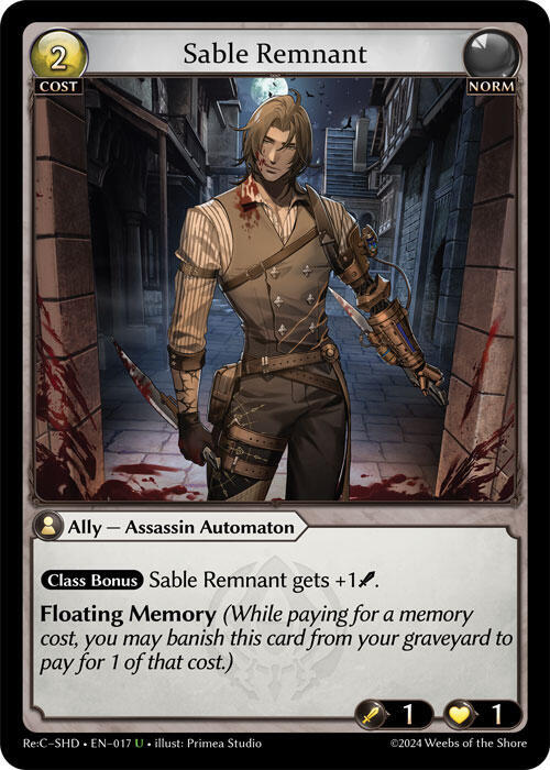 Sable Remnant 017 (Tristan Re:Collection, Shadowdancer) 