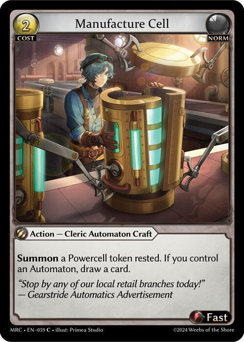 Manufacture Cell 059 (Mercurial Heart) 