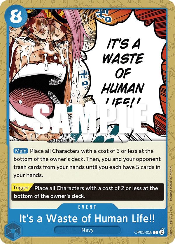 It's a Waste of Human Life!! OP05-058 (Awakening of the New Era) 