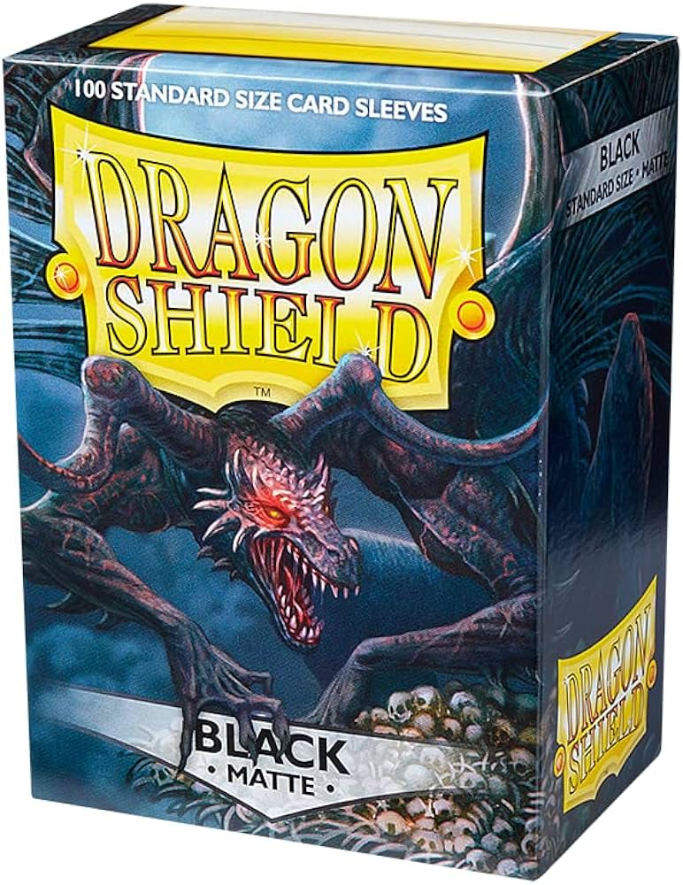 Dragon Shield Sleeves (100 Sleeves) Standard Size  - Black MATTE