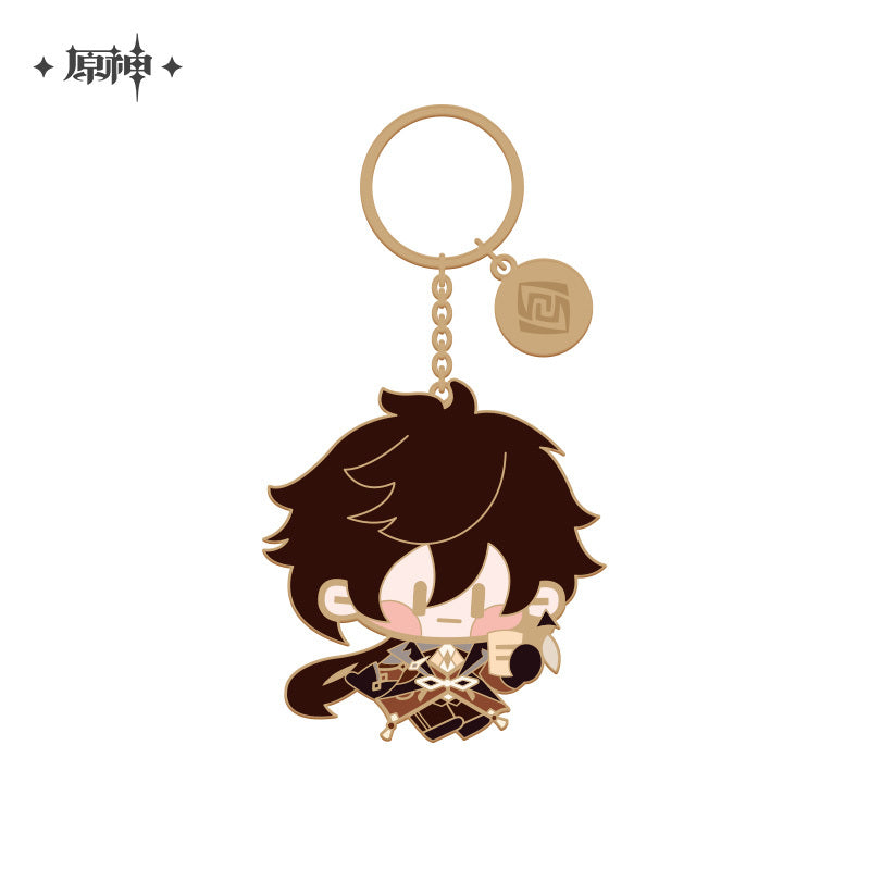 Chibi Character Series Metal Keychain - Zhongli