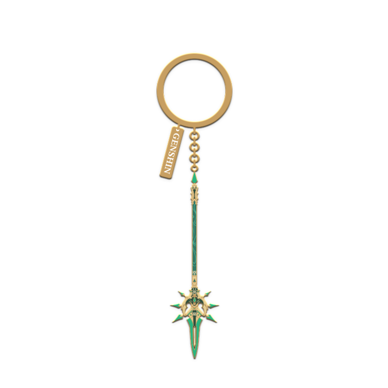 Epitome Invocation Weapon Metal Keychain - Primordial Jade Winged-Spear