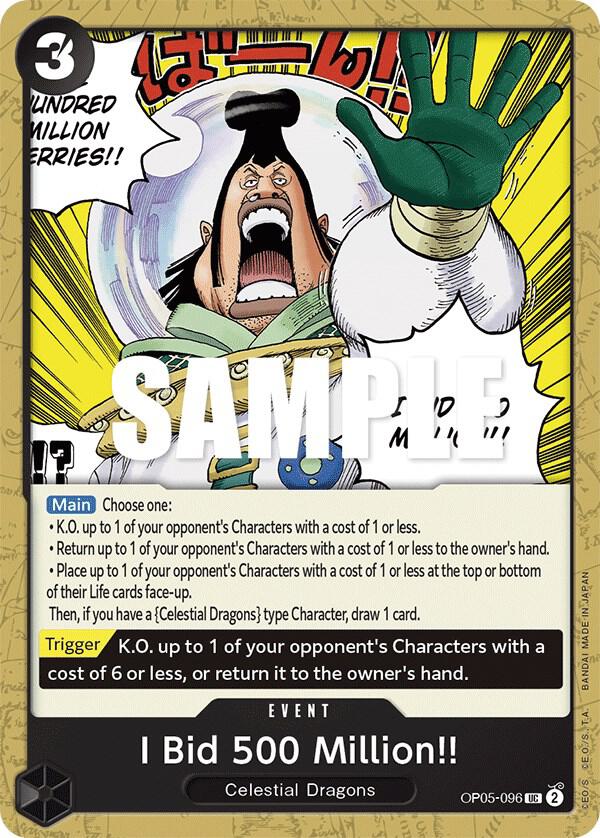 I Bid 500 Million!! OP05-096 (Awakening of the New Era) 