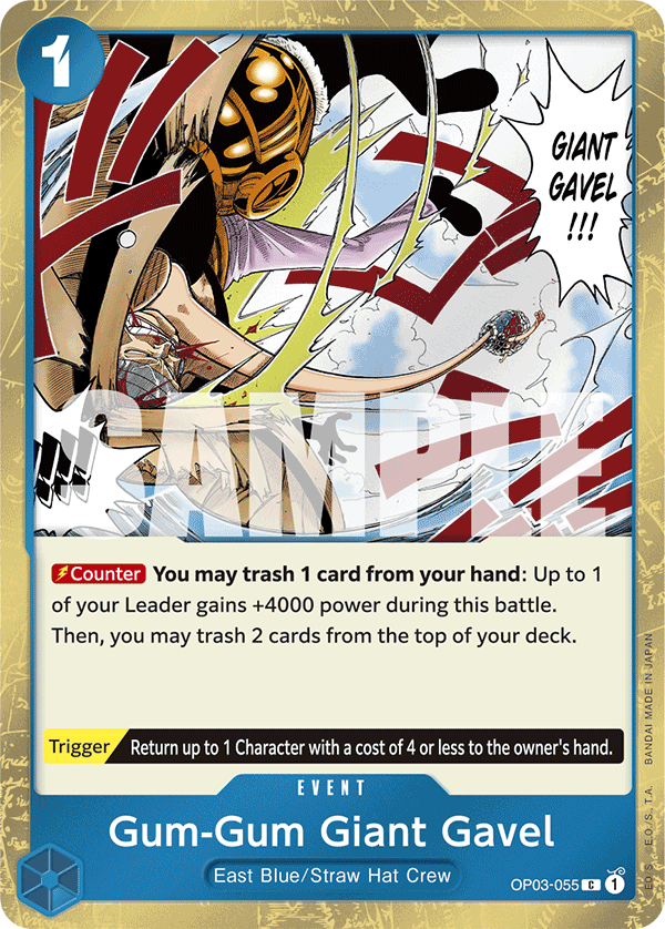 Gum-Gum Giant Gavel (Pillars of Strength)[Jolly Roger Foil](OP03-055)