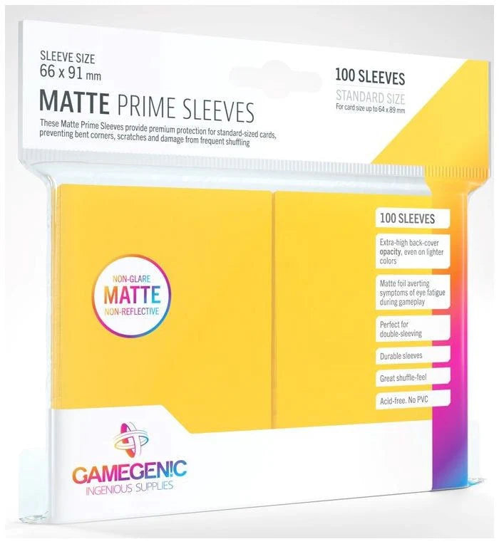 Gamegenic Prime Card Sleeves (66mm x 91mm) (100 Sleeves) - Yellow