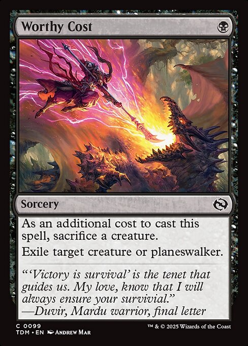Worthy Cost (Tarkir: Dragonstorm)(TDM-C-0099)