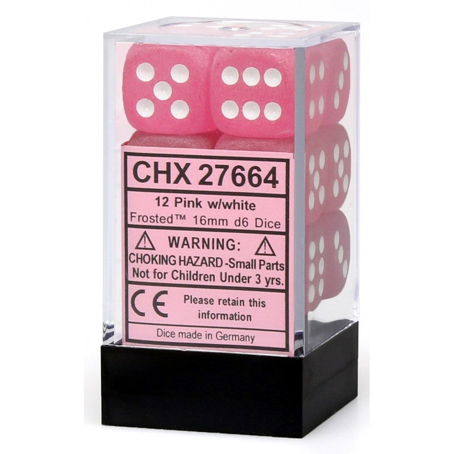 Frosted 16mm D6 Pink/White Block (CHX 27664)