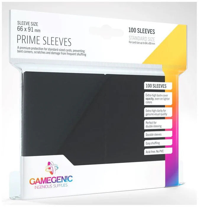 Gamegenic Prime Card Sleeves (66mm x 91mm) (100 Sleeves) - Black