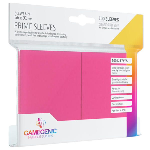 Gamegenic Prime Card Sleeves (66mm x 91mm) (100 Sleeves) - Pink