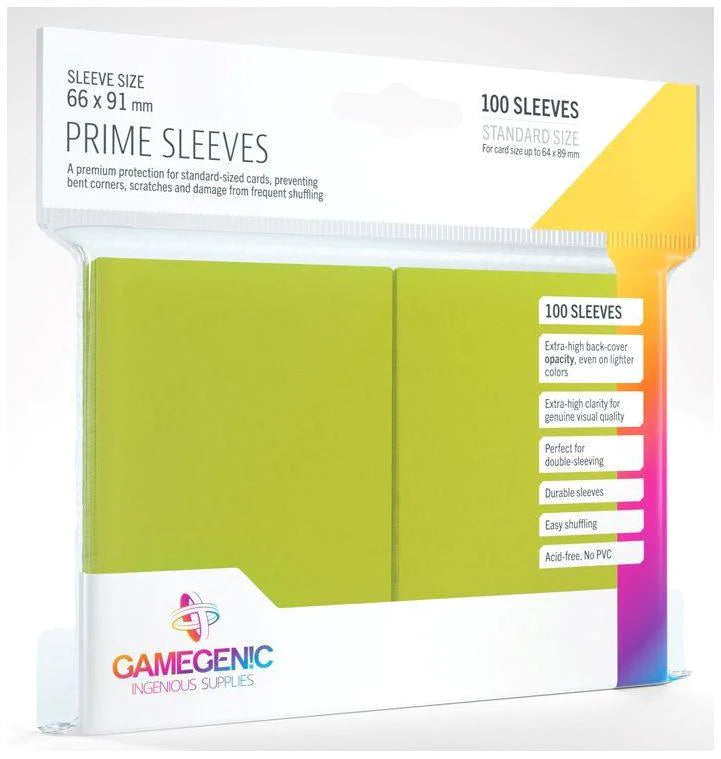 Gamegenic Prime Card Sleeves (66mm x 91mm) (100 Sleeves) - Lime